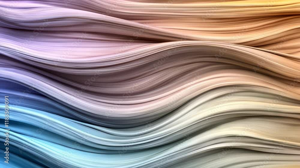 Aufkleber colorful abstract waves smooth patterns and textures create serene atmosphere