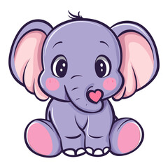 Fototapeta premium Elephant elephant illustration sticker vector