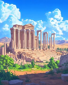 Darna Libya Travel Poster Flat Illustration Print Decor Gift Canvas Wall Art Gift