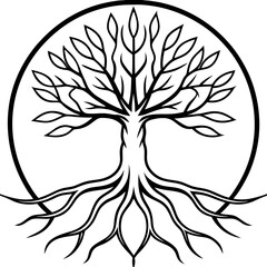 Serene Roots A Tranquil Vector Art