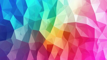 Fototapeta premium Abstract background - Colorful Rainbow Geometrical shapes, Polygonal Rainbow Trendy texture,Generative Ai illustration