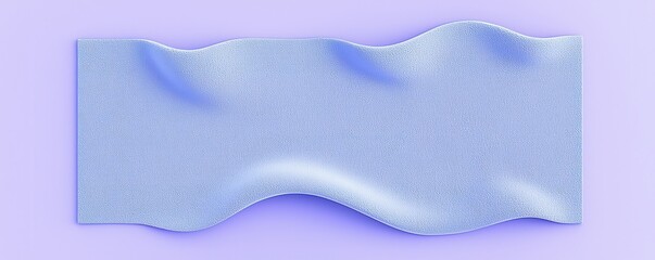 Soft Blue Wavy Fabric on Purple Background