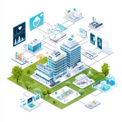 Fototapeta premium Public health initiatives strategy focusing on user engagement urban environment infographic content digital landscape innovative approach