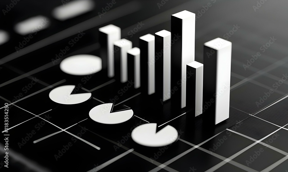 Poster dynamic overlay of data charts showcasing trends, analytics, and insights in a visually engaging gra