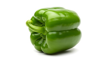 Fresh Green Bell Pepper Healthy Vegetable Isolated Food Photography