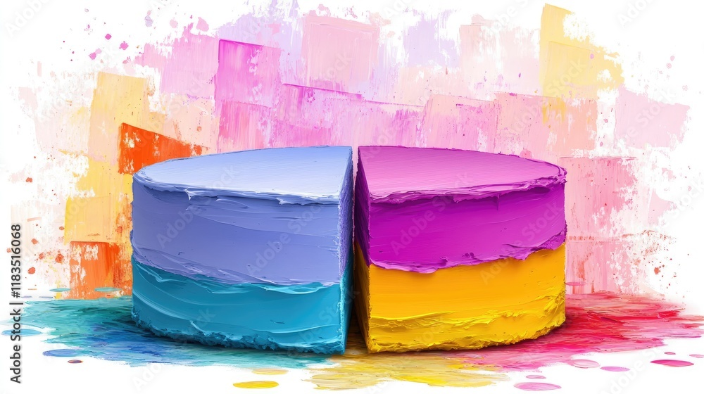 Poster abstract colorful cake chart data visualization