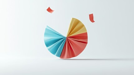 Abstract Colorful Folded Paper Pie Chart Data Visualization