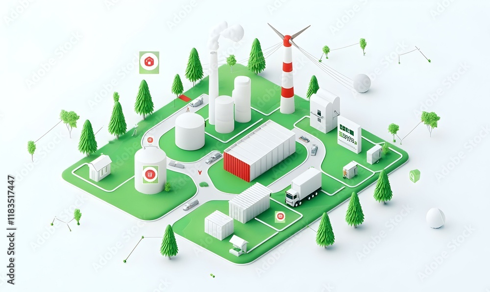Poster digital supply chain map, a vibrant illustration showing interconnected nodes and pathways represent