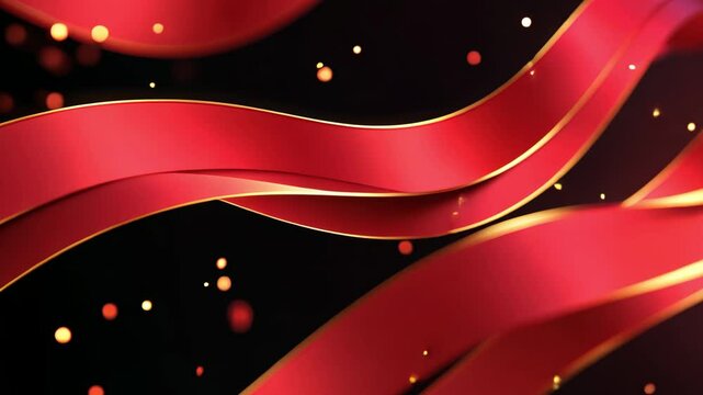 Red festive streamer background
