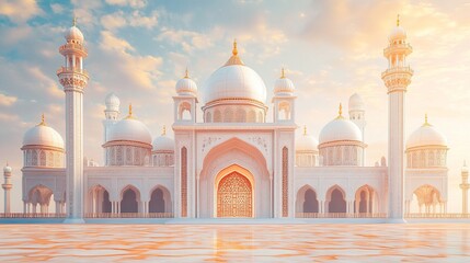 Obraz premium Majestic Grand Mosque at Sunrise: Architectural Marvel