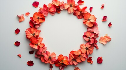 Obraz premium Fresh and dried petal mandala with branding space in 169 ratio high quality and stylized effects