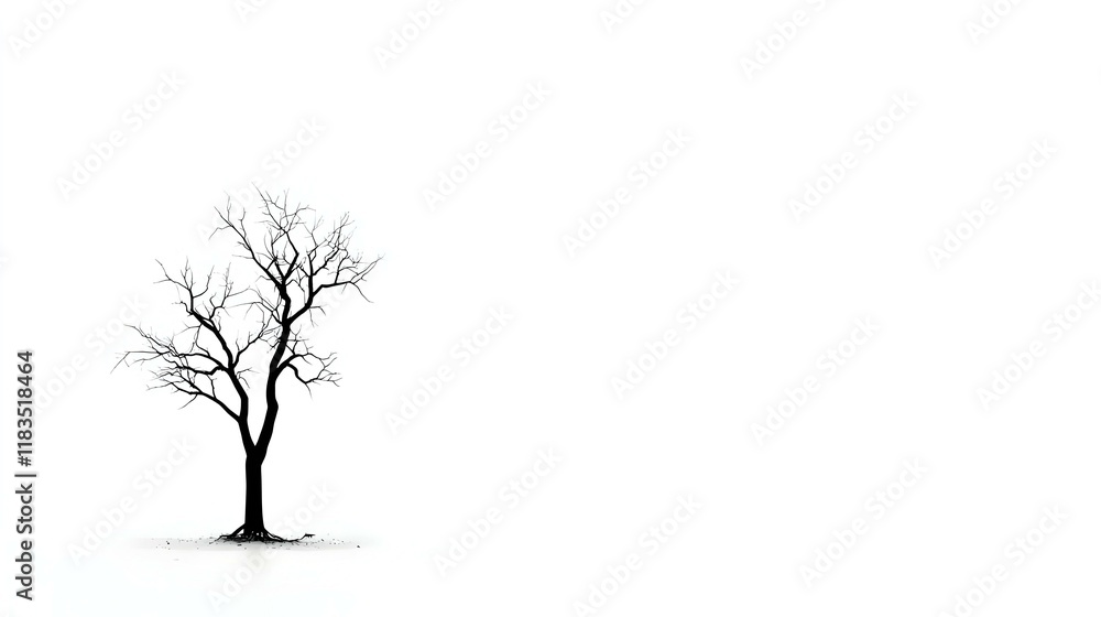 Poster intricate line art of a damaged tree, showcasing the intricate textures and patterns of bark, illust