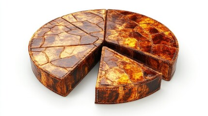 Abstract Cracked Brown Pie Chart