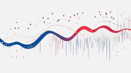 Obraz premium Abstract white background with Colorful charts and graphs with statistics to innovative analyze business potential and forecast future development of companies growth
