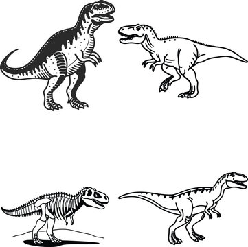 Mononykus bundle line art and illustrator eps
