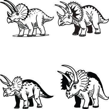 Torosaurus bundle line art and illustrator eps