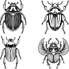 Scarab bundle line art and illustrator eps