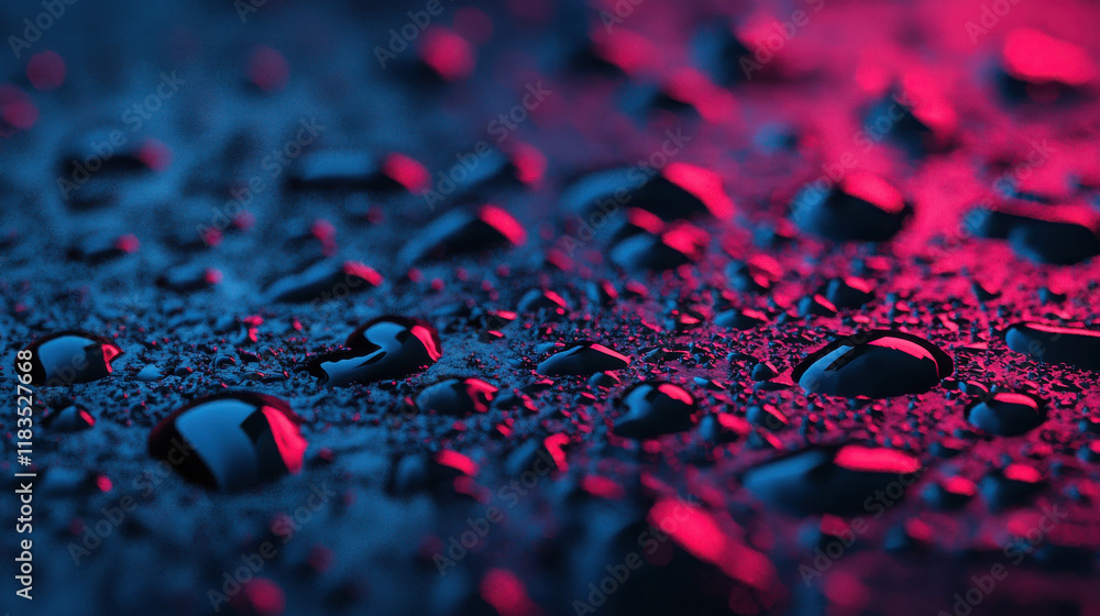 Poster high-quality close-up of colorful water droplets with unique bokeh style