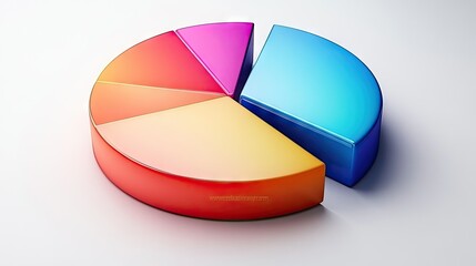 Fototapeta premium Colorful 3D Pie Chart Data Visualization