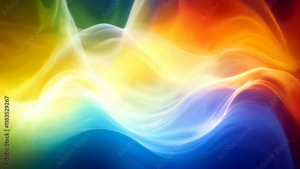 Poster vibrant abstract artwork featuring colorful splashes and swirls with ample design space