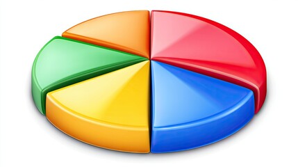 Obraz premium Colorful 3D Pie Chart Representing Data Segments