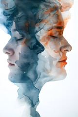 Calm duality artistic expression through abstract digital imagery