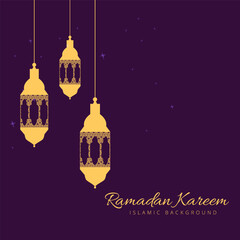 Hanging lamps, ramadan kareem festival design