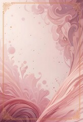 Abstract Pink Swirls Framed Elegant Design