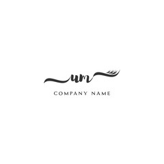 Obraz premium Minimalist UM Logo Design with Abstract Feather Element