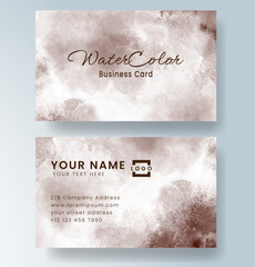 Abstract splashed watercolor business card