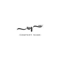 Obraz premium Minimalist UQ Logo Design with Abstract Feather Element