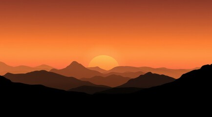 sunset over mountains