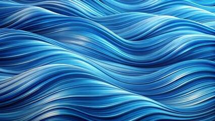 Fototapeta premium Blue Waves Abstract Background 3D Wavy Fluid Flowing Dynamic Pattern Texture