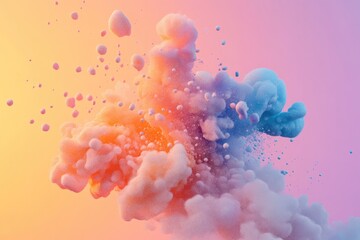 Vibrant explosion of colors fills frame, evoking joy and celebra