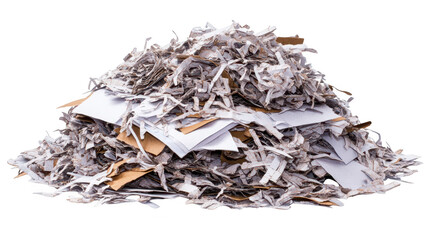 Closeup view of shredded paper strips creating an abstract texture on a dark background