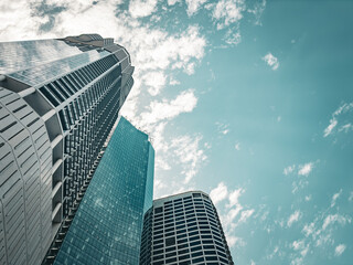Brisbane Modern Skyscrapers: Minimalist Urban Architecture for Business and City Living. Queensland. Australia