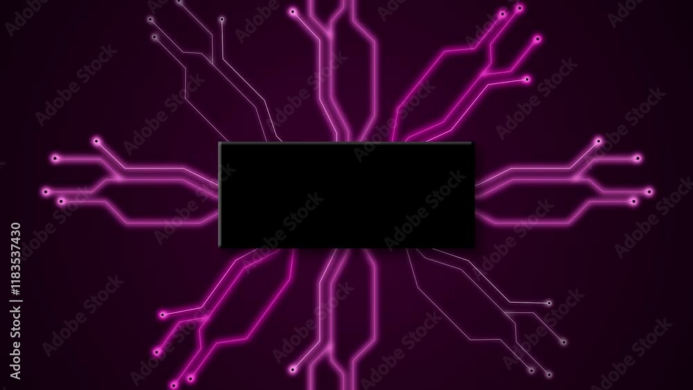 Poster circuit board digital futuristic technology 3d animation communication on dark background network ne