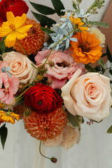 Colourful bold wedding colour flowers