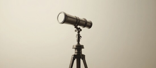 Antique Telescope on Tripod: A Vintage Exploration Tool
