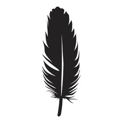 Obraz premium Silhouette feather minimalist black illustration vector