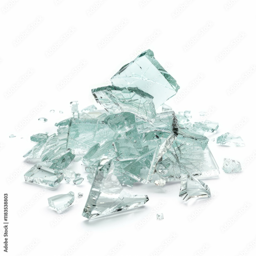 Poster scattering of broken glass shards is creating a dangerous situation