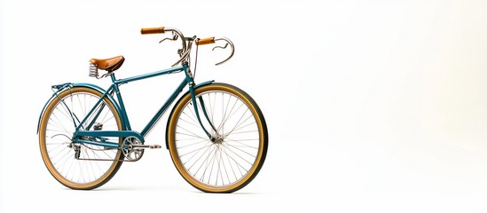 Vintage Teal Bicycle on White Background