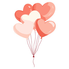 Heart balloons pink red heart-shaped vector