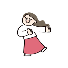 歌っている女の子のイラスト
