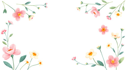 Floral Frame Delicate Watercolor Design 