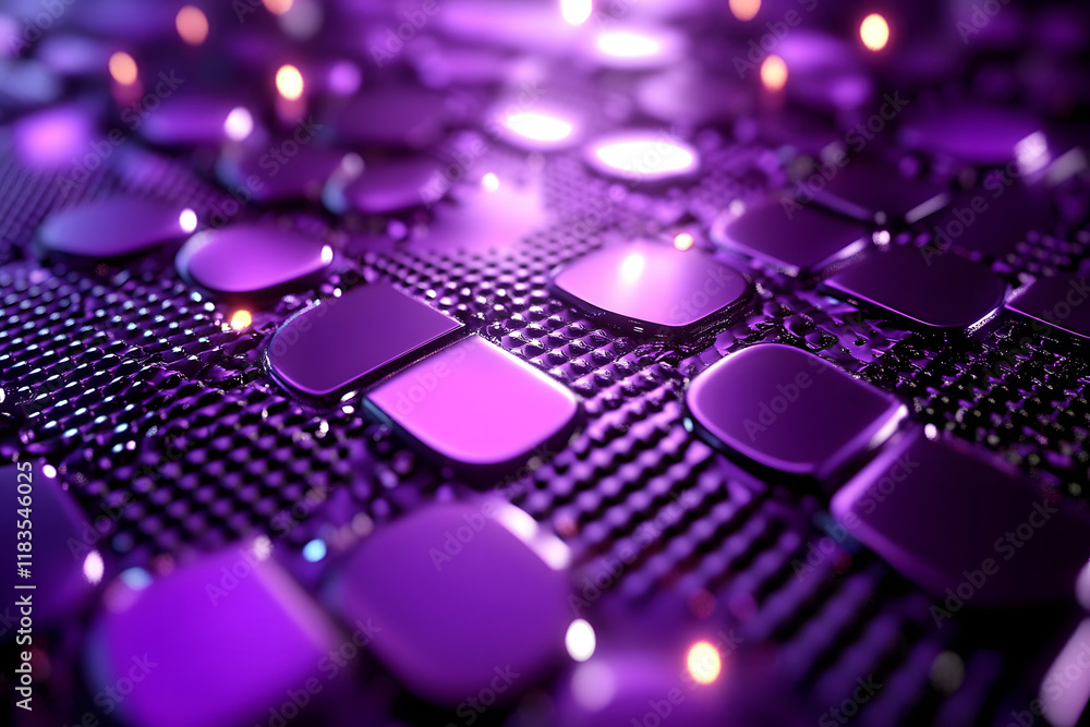 Leinwandbilder purple metallic abstract background showcases a futuristic surface adorned with high-tech materials, creating an intriguing and captivating visual representation of advanced technology