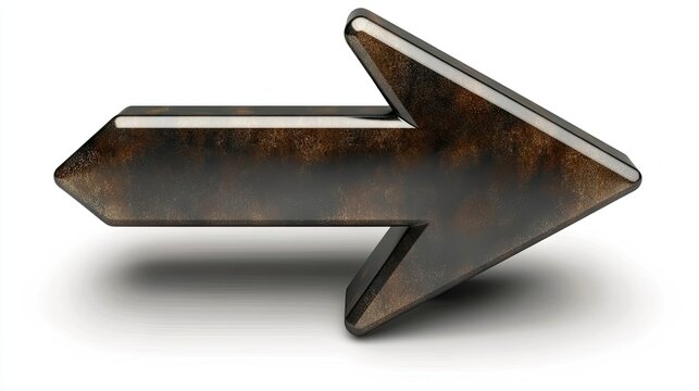 Dark Brown Metallic Arrow with Glittering Texture