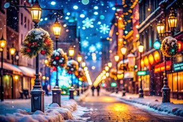 Celebrate Christmas 2025!  A magical bokeh backdrop for your winter holiday banner.