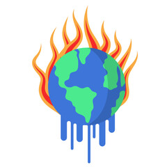 Illustration of Earth Global Warming