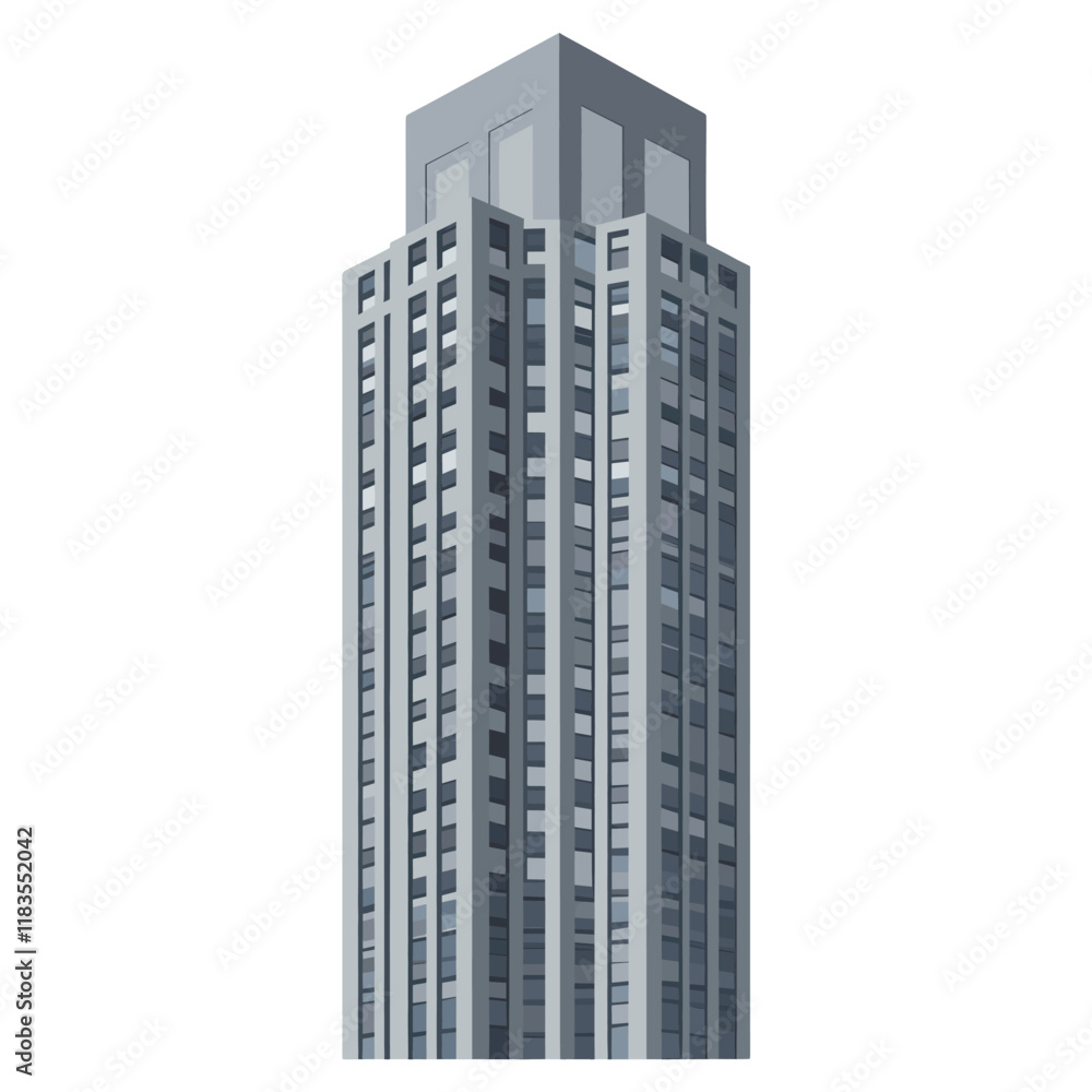 Poster grey skyscraper architecture illustration building vector